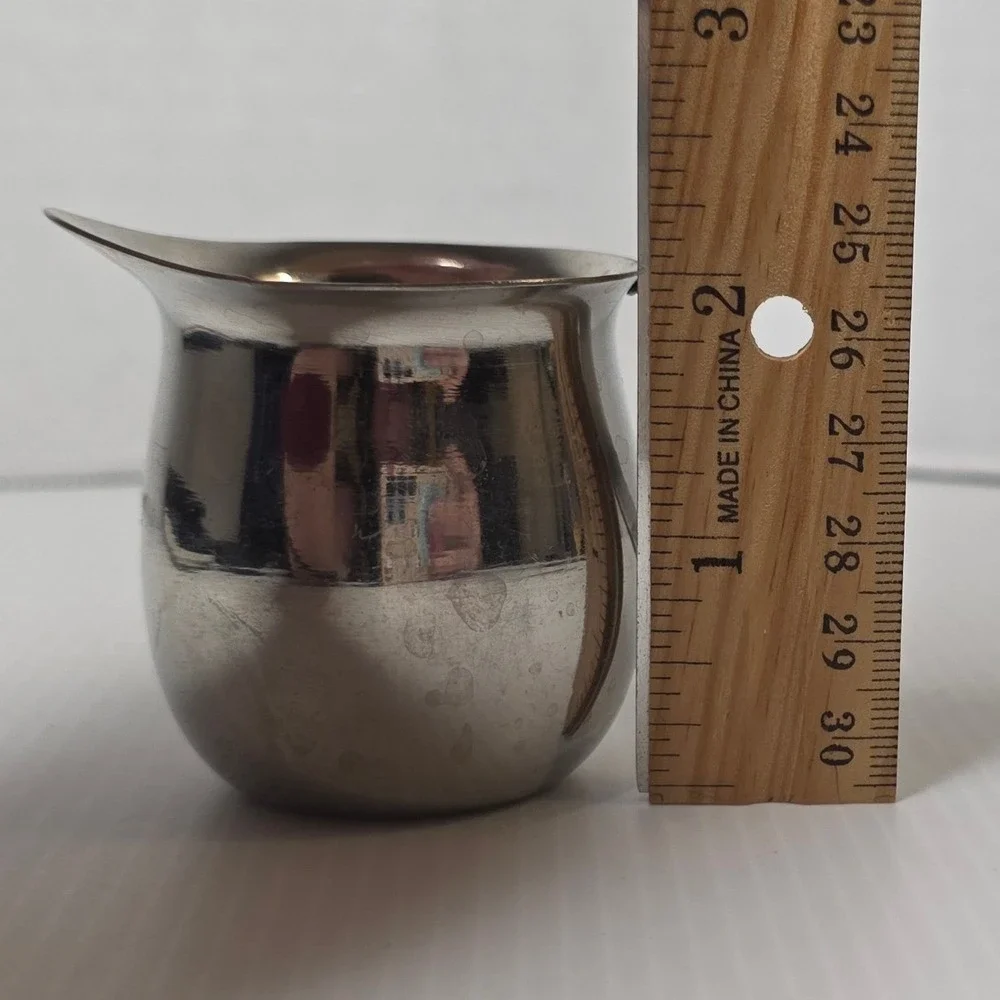 Vintage Update Stainless Steel Mini‎ Creamer Pitcher India Mid Century